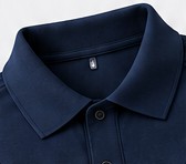 Close-up of the polo collar and placket